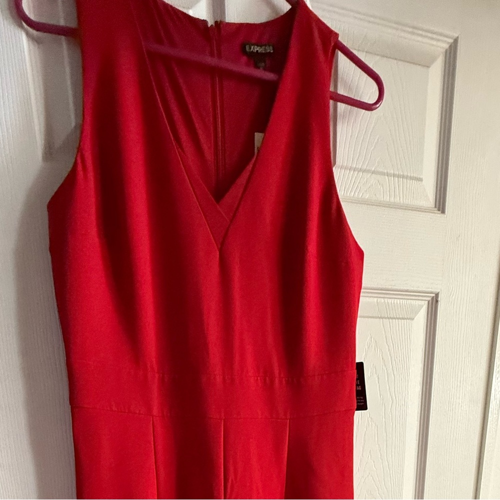 Express Vibrant Red Pantsuit Dress